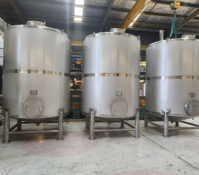 3 stainless steel tanks