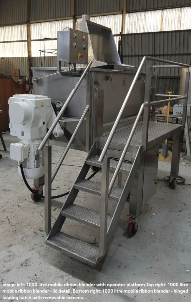1000L mobile ribbon blender - operation platform