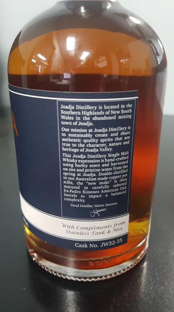 joadja distillery single malt whisky description
