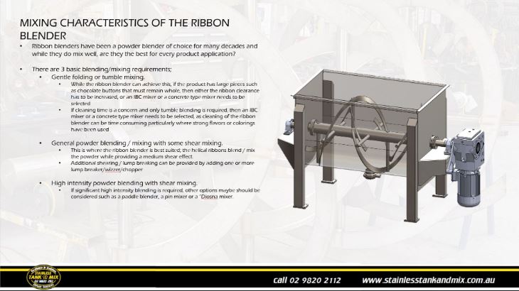 mixing characteristics of the ribbon blender