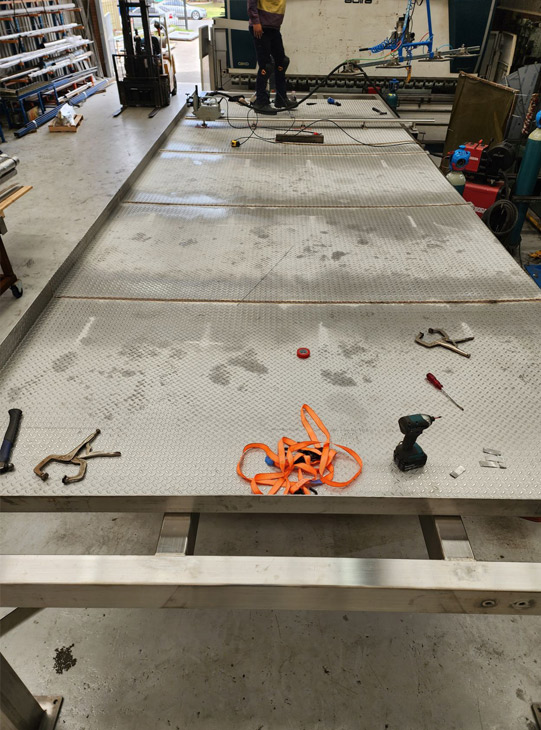 stainless platform chequer plate flooring