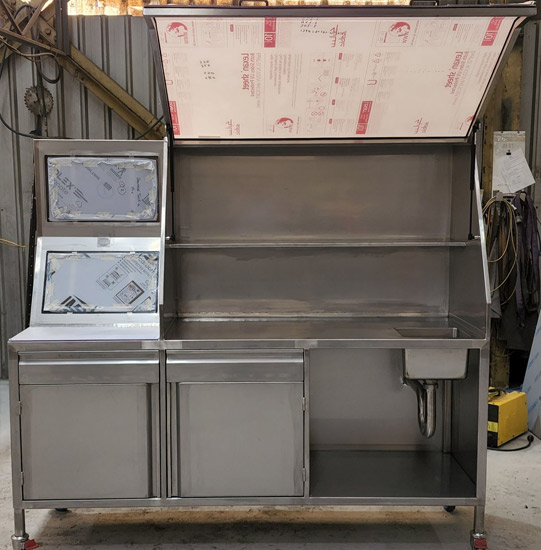 stainless steel mobile bench